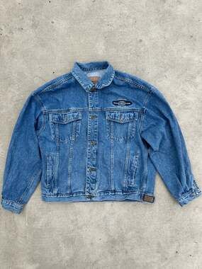 Vintage Gear for Sports Rock Bottom Brewery Portland Denim Trucker Jacket XL